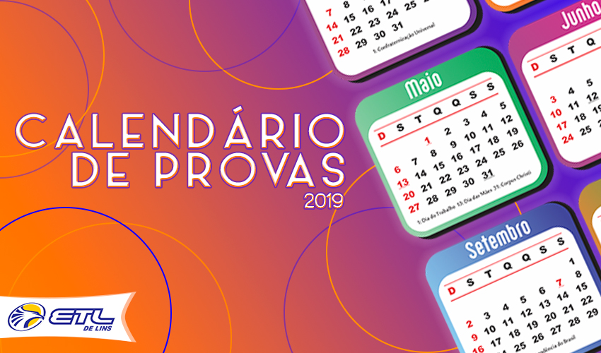 Calendário de Provas do 1º Bimestre - EF e EM - ETL