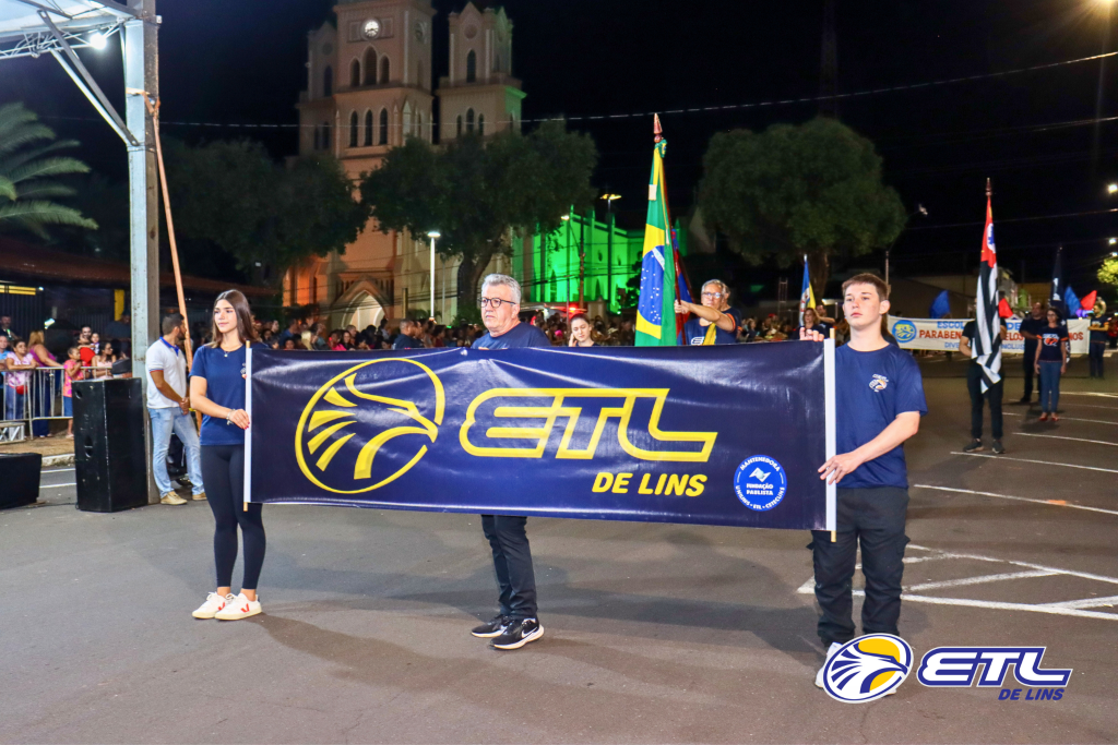 ETL DE LINS MARCA PRESENÇA NO DESFILE CÍVICO EM COMEMORAÇÃO AOS 104 ANOS DE LINS - ETL